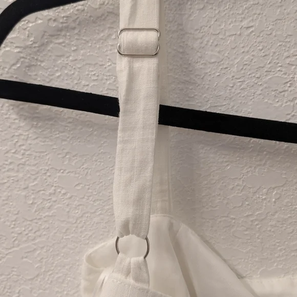 Women's White Jumpsuit with Button Detail - Picture 3 of 9